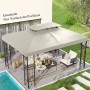 Outsunny Ersatzdach, cremeweiß, 3x4m, für Pavillon. Sonnenschutz für Garten & Terrasse.