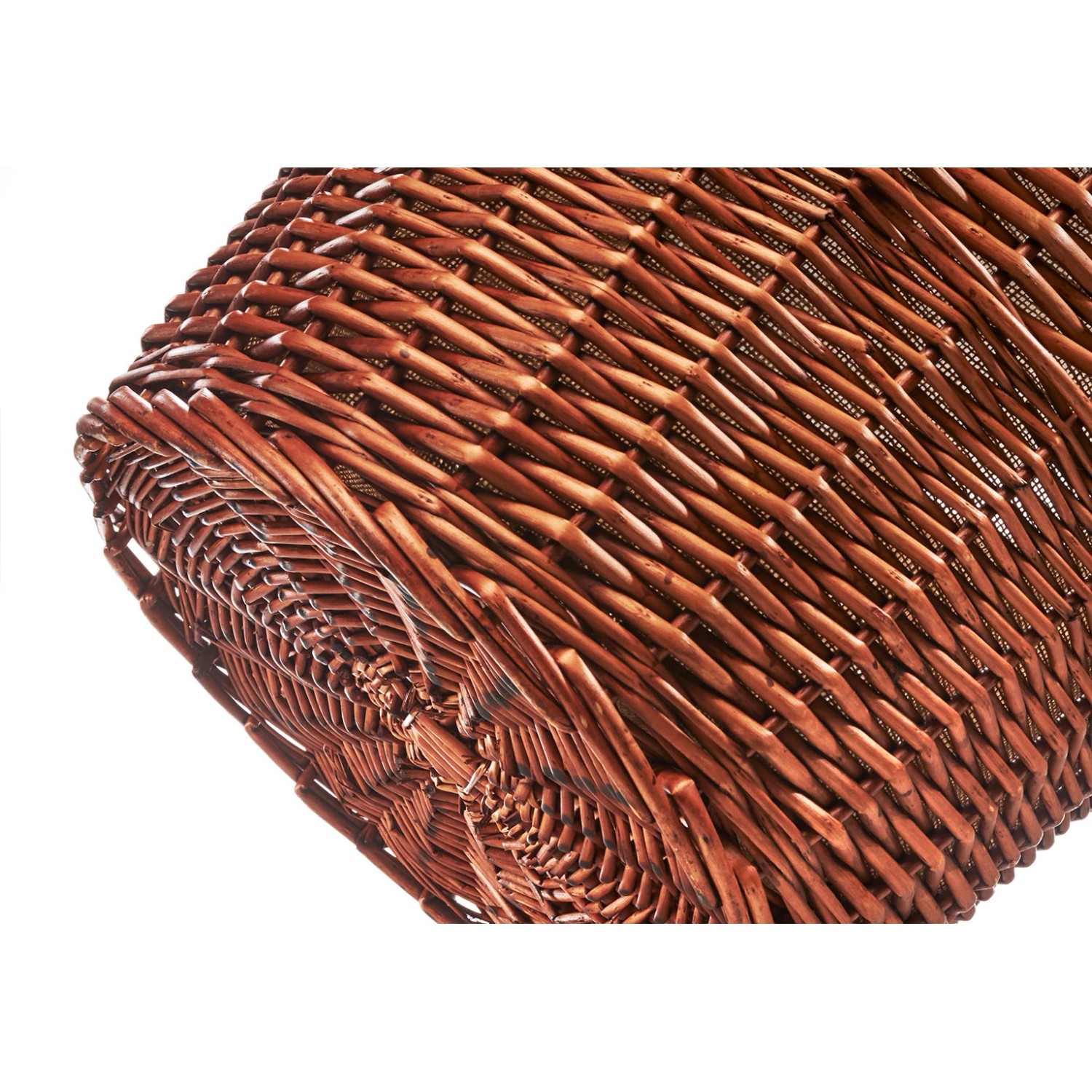 Kobolo Holztragekorb aus Weide mit Jute, rund, für Kaminholz.