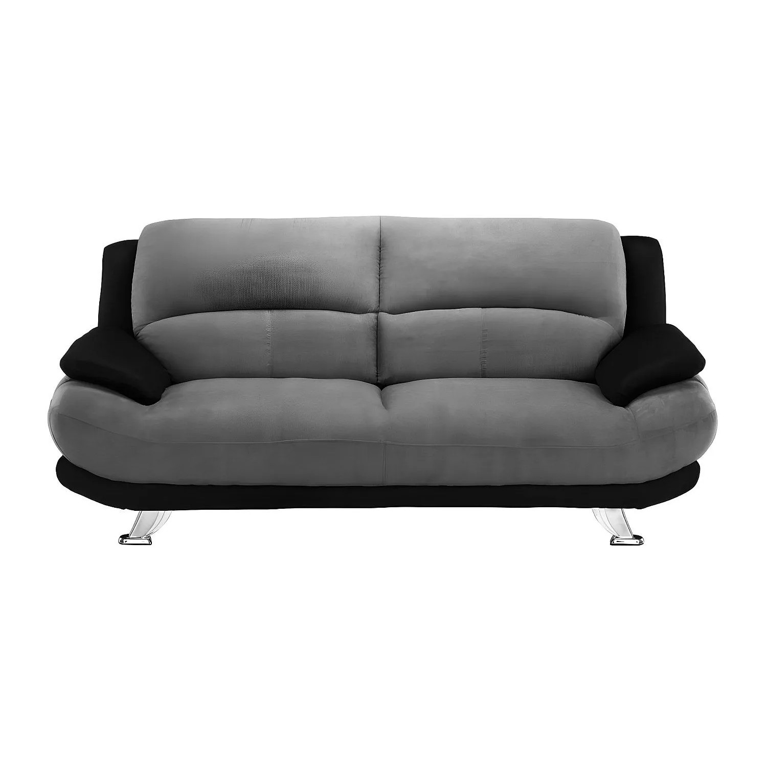 Vente-unique Sofa Ohne Schlafmöglichkeit Musko Schwarz  Grau 200 cm