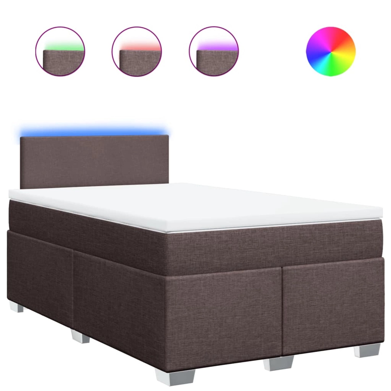 vidaXL Boxspringbett mit Matratze Dunkelbraun 120x200 cm Stoff 3288151 günstig online kaufen