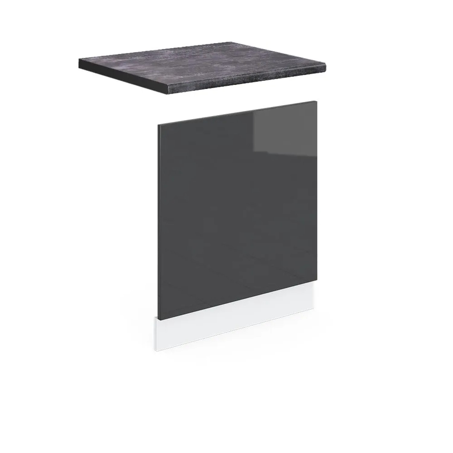 Vicco Frontblende R-Line Anthrazit Hochglanz Weiß 60 cm AP Anthrazit