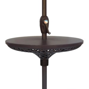 Schwarzer Garden Pleasure Tisch für Sonnenschirm, Ø 58,2 cm, ideal für Garten, Balkon und Terrasse.