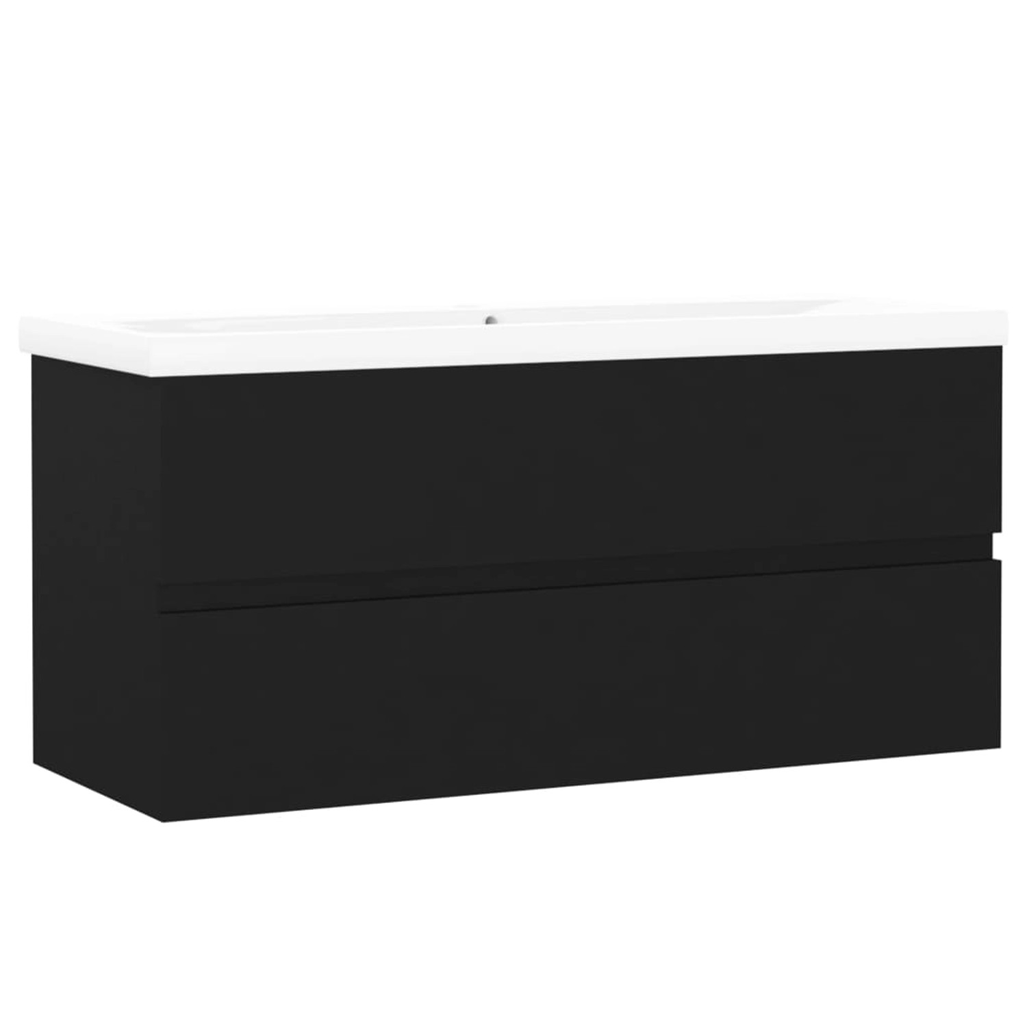 vidaXL Waschbeckenunterschrank mit Einbaubecken Schwarz Holzwerkstoff 3071568