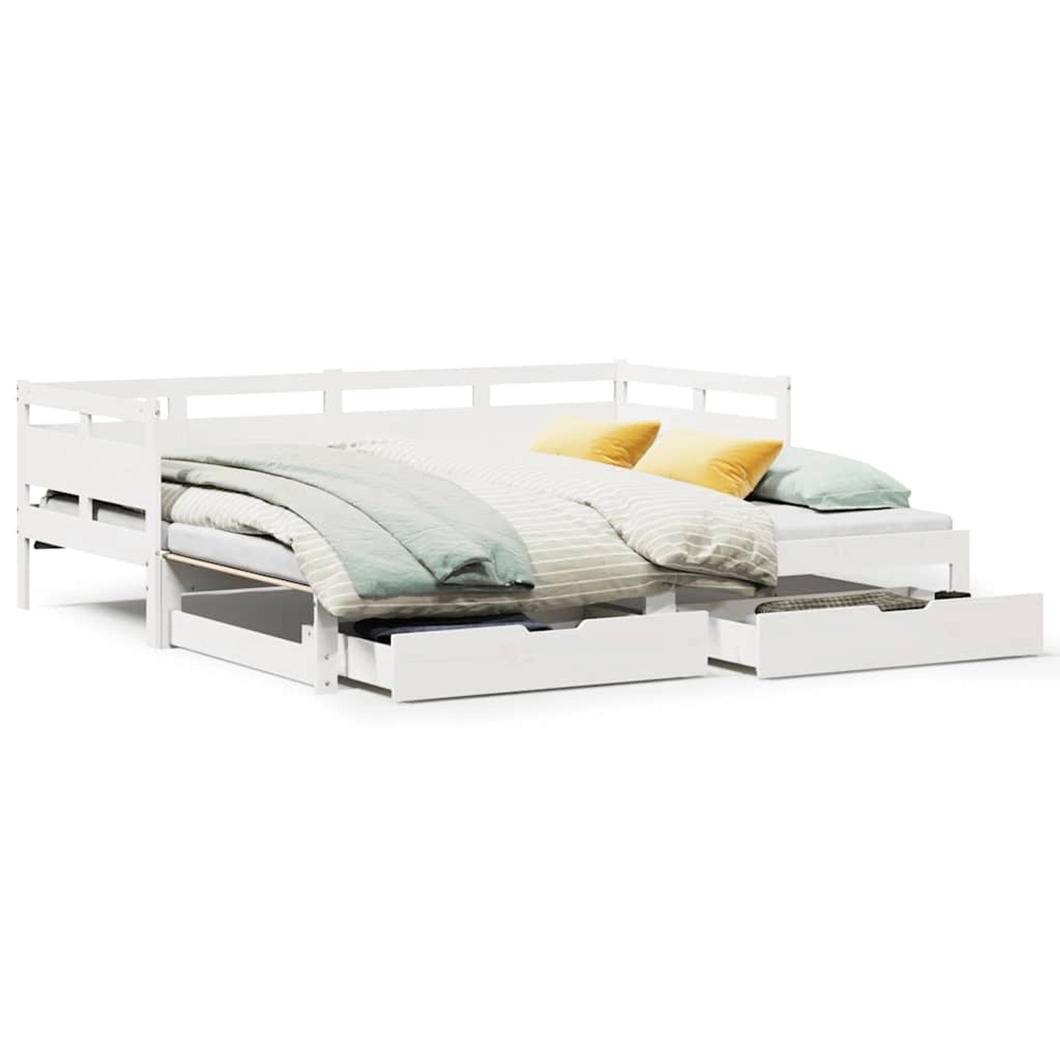 vidaXL Tagesbett Ausziehbar mit Schubladen ohne Matratze Weiß 90x190cm 3302 günstig online kaufen