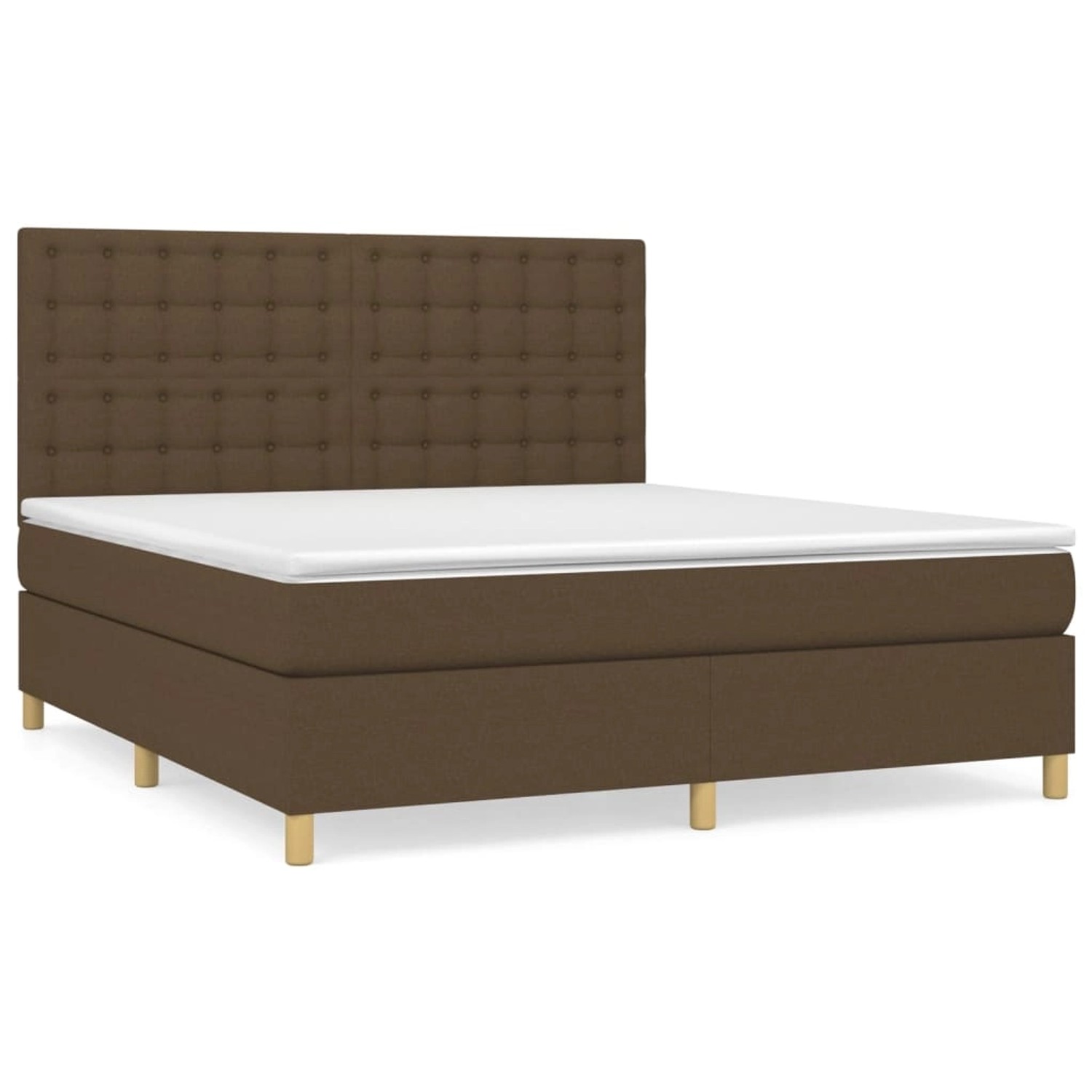 vidaXL Boxspringbett mit Matratze Dunkelbraun 180x200 cm Stoff1398869 günstig online kaufen