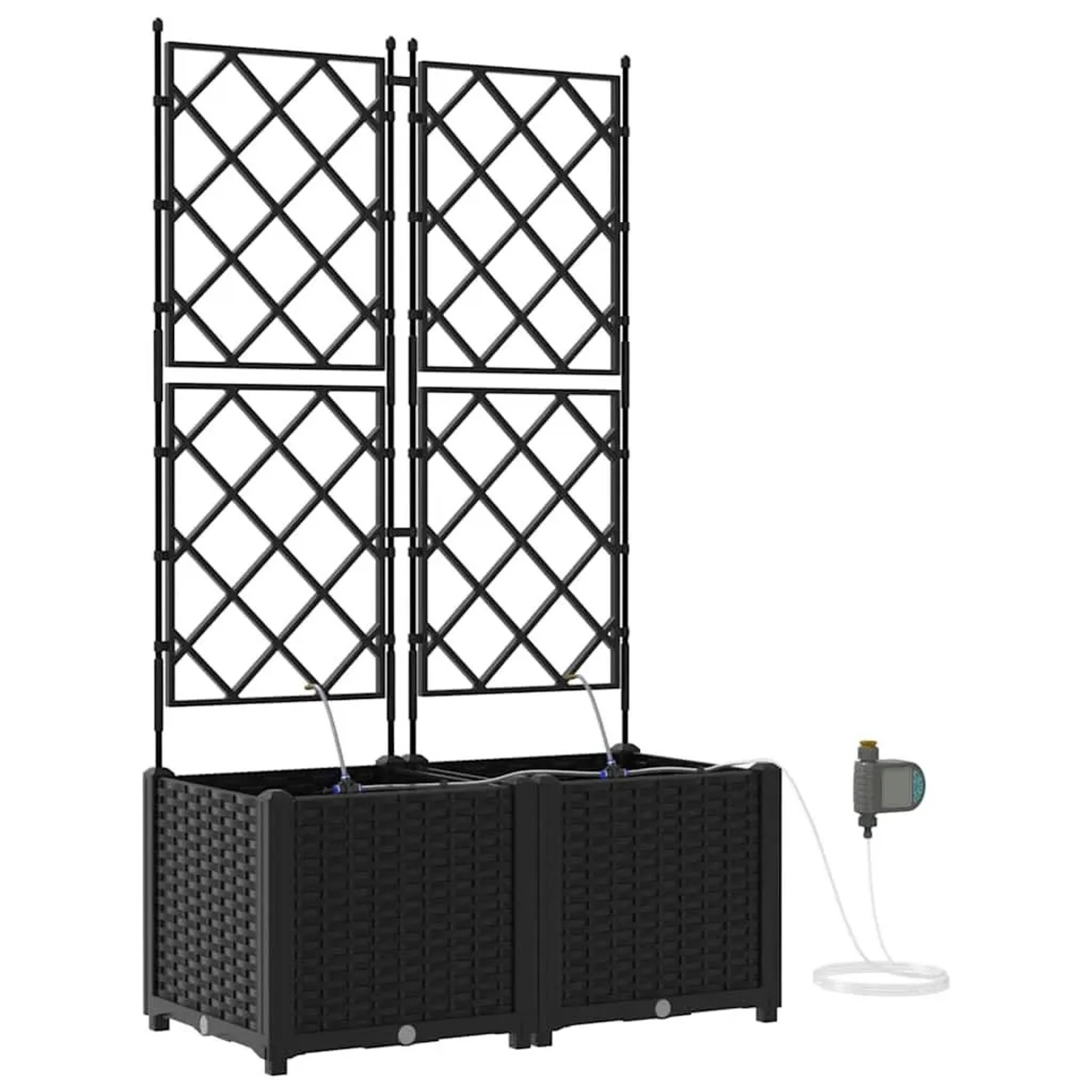 vidaXL Garten-Pflanzgefäß 2 Stk Schwarz Stahl 42002851 günstig online kaufen