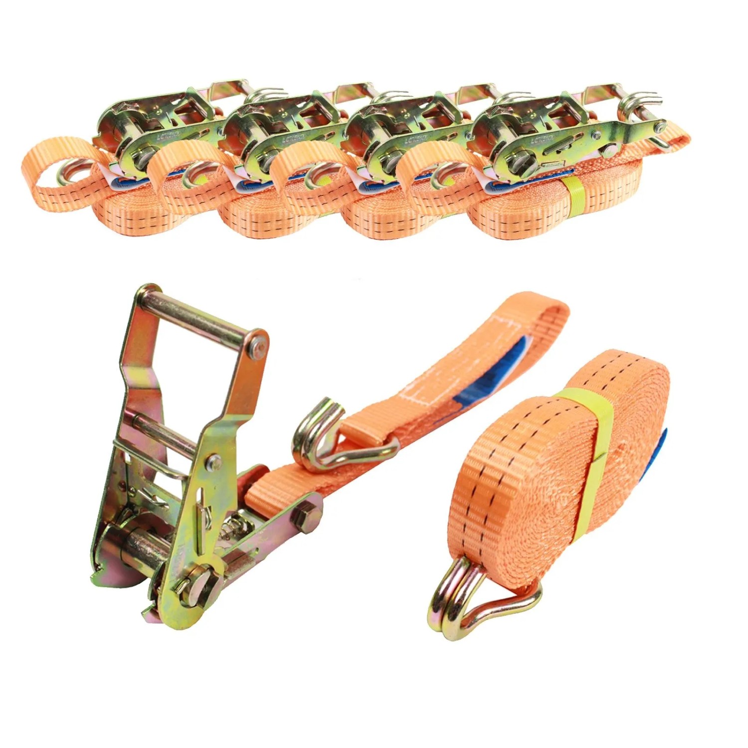 TRUTZHOLM 5x Spanngurt Ratschen 2 Teilig 5m 1500kg 1,5t TÜV/GS Orange