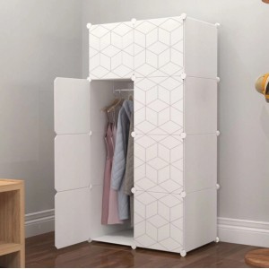 Rebiko Modularer Kleiderschrank Geometric Garderobe Organizer Weiß Groß Geräumig