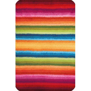 Meusch Badteppich Funky Multicolor, 60x90 cm, mit bunten Streifen.