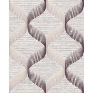 Grafische Retro Tapete in Creme, Beige und Braun mit Glitzer-Effekt.