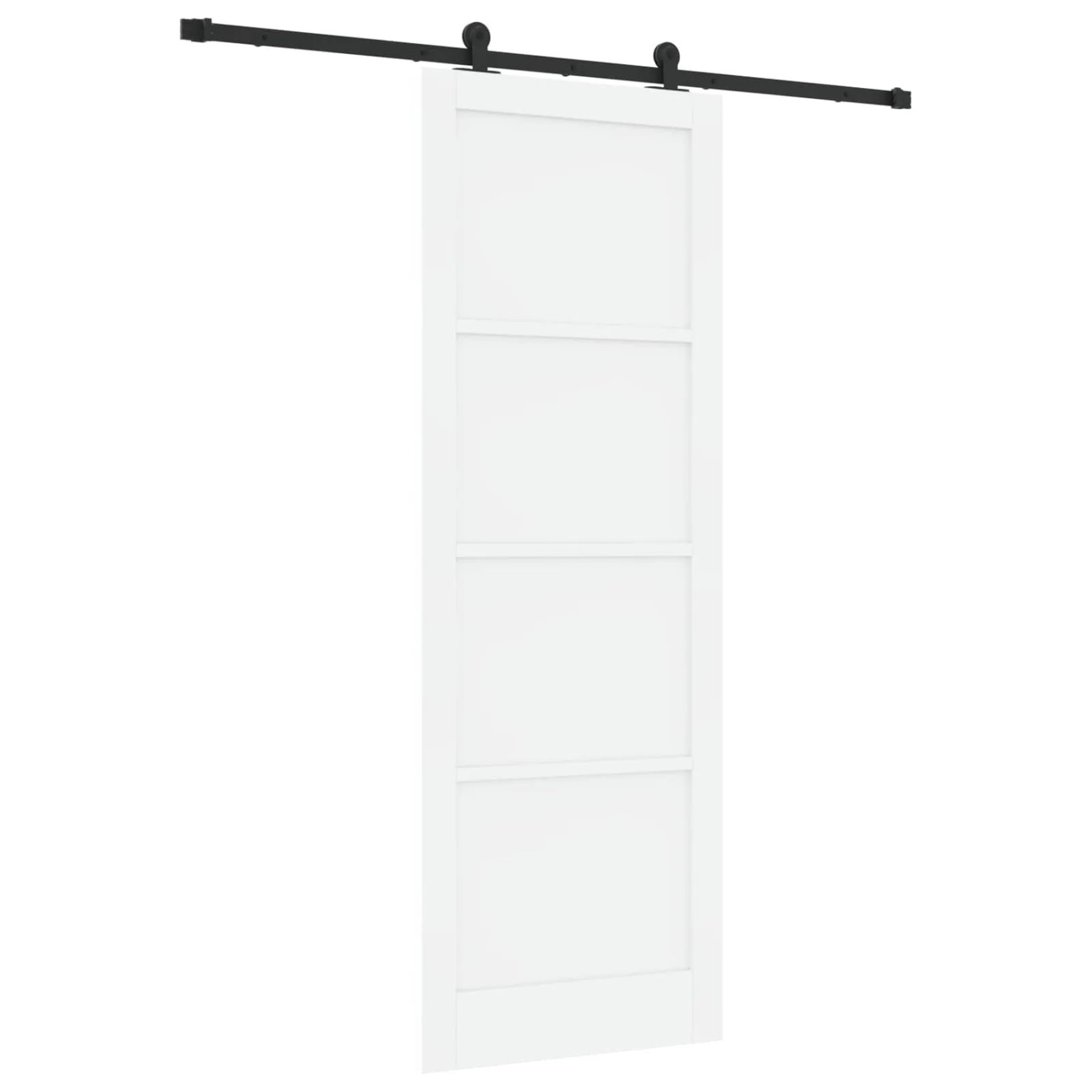 vidaXL Schiebetür Weiß und Schwarz 83 x 232 cm Massives Kiefernholz 3445464