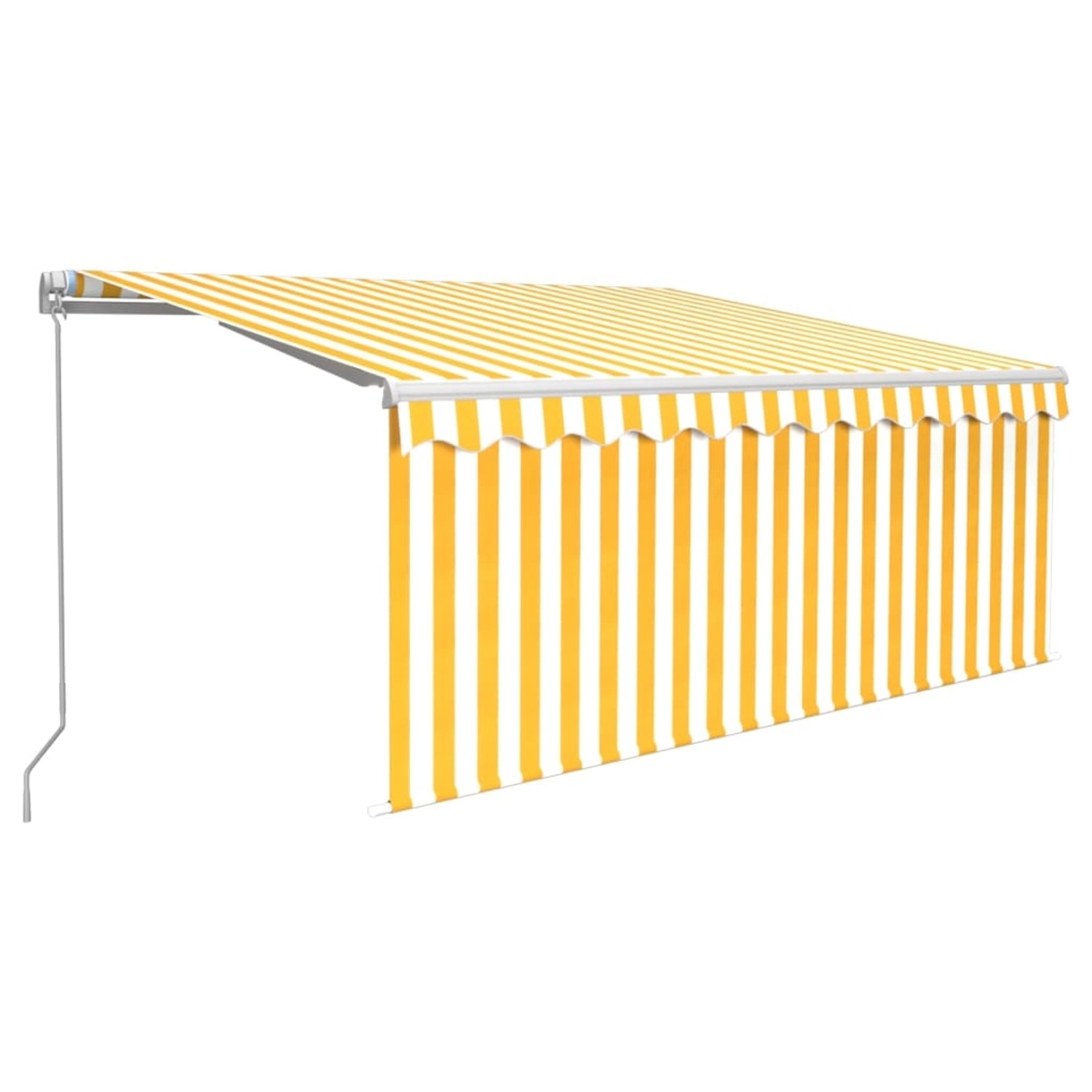 furnicato Markise Manuell Einziehbar mit Rollo 3,5x2,5 m Gelb & Weiß günstig online kaufen