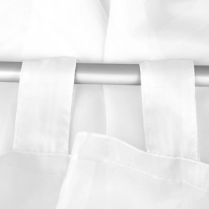 Bestlivings Dekoschal Noella, 2er Pack, Weiß, Voile mit Schlaufenaufhängung an Gardinenstange.