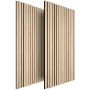 Set Akustikpaneele in Eiche Hell, Schallabsorbierende Wandpaneele mit Holzoptik für Wand und Decke.