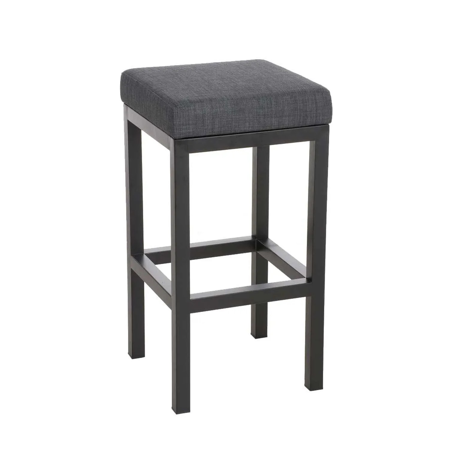 DELUKE Barhocker KIEL Dunkelgrau Stoff Stahl 80cm Höhe Barstuhl Ohne Lehne Tresenhocker Tresenstuhl