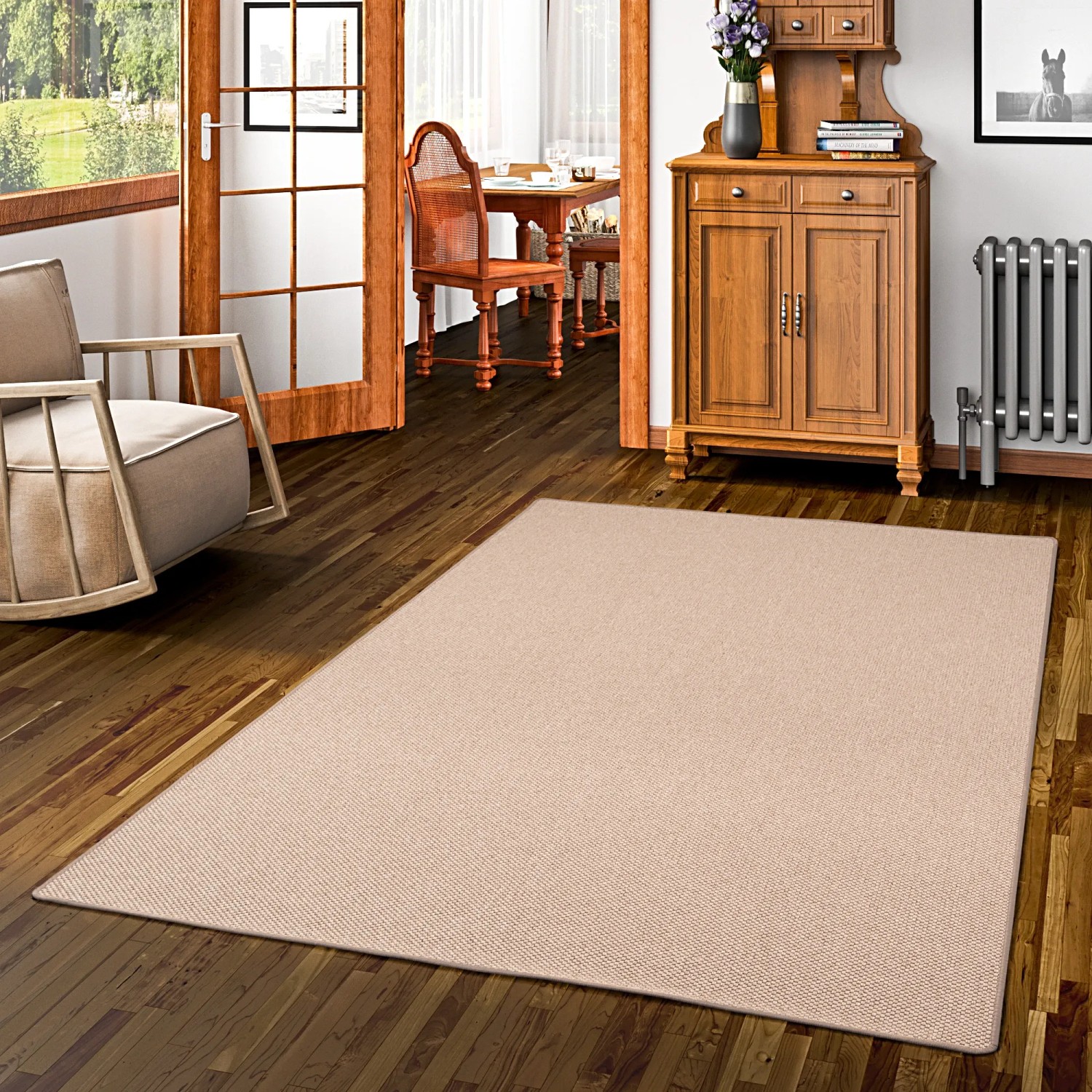 Snapstyle Natur Teppich Bentzon Karamell, 100x300cm, Flachgewebe, Kurzflorteppich