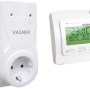Vasner Funkthermostat-Set mit Sender und Steckdosenempfänger zur Steuerung von Elektroheizungen.