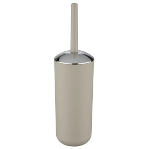 Wenko WC-Garnitur Brasil Taupe, WC-Bürste aus Kunststoff in Taupe mit Chrom-Details.