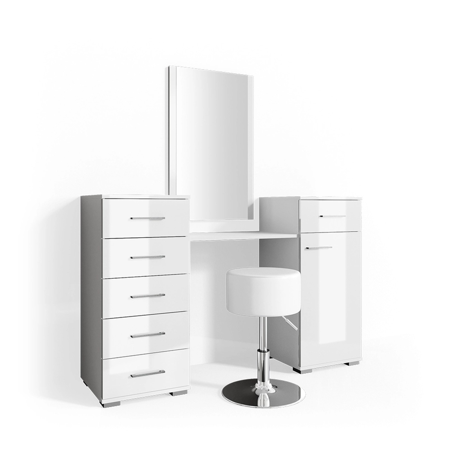 Vicco Schminktisch Zoe Weiß 140 cm mit Hocker günstig online kaufen