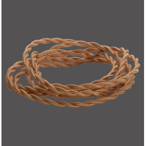 Goldenes 3-adriges Lampen-Kabel (Meterware) für individuelle Leuchten-Gestaltung.