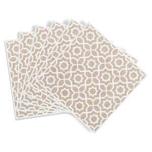 d-c-fix Wandfliesen Lina, 6er-Set, 15x15 cm, beige mit geometrischem Muster.