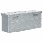 DELUKE Aluminiumbox Mit Deckel Abschließbar Alubox Deichselbox Alu Anhängerbox Werkzeugkiste Transportbox Metallkiste 48,5x14x20cm Silber_4
