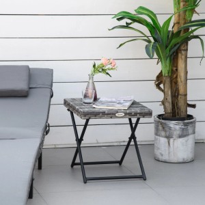 Outsunny Polyrattan Klappbar Balkontisch Falttisch