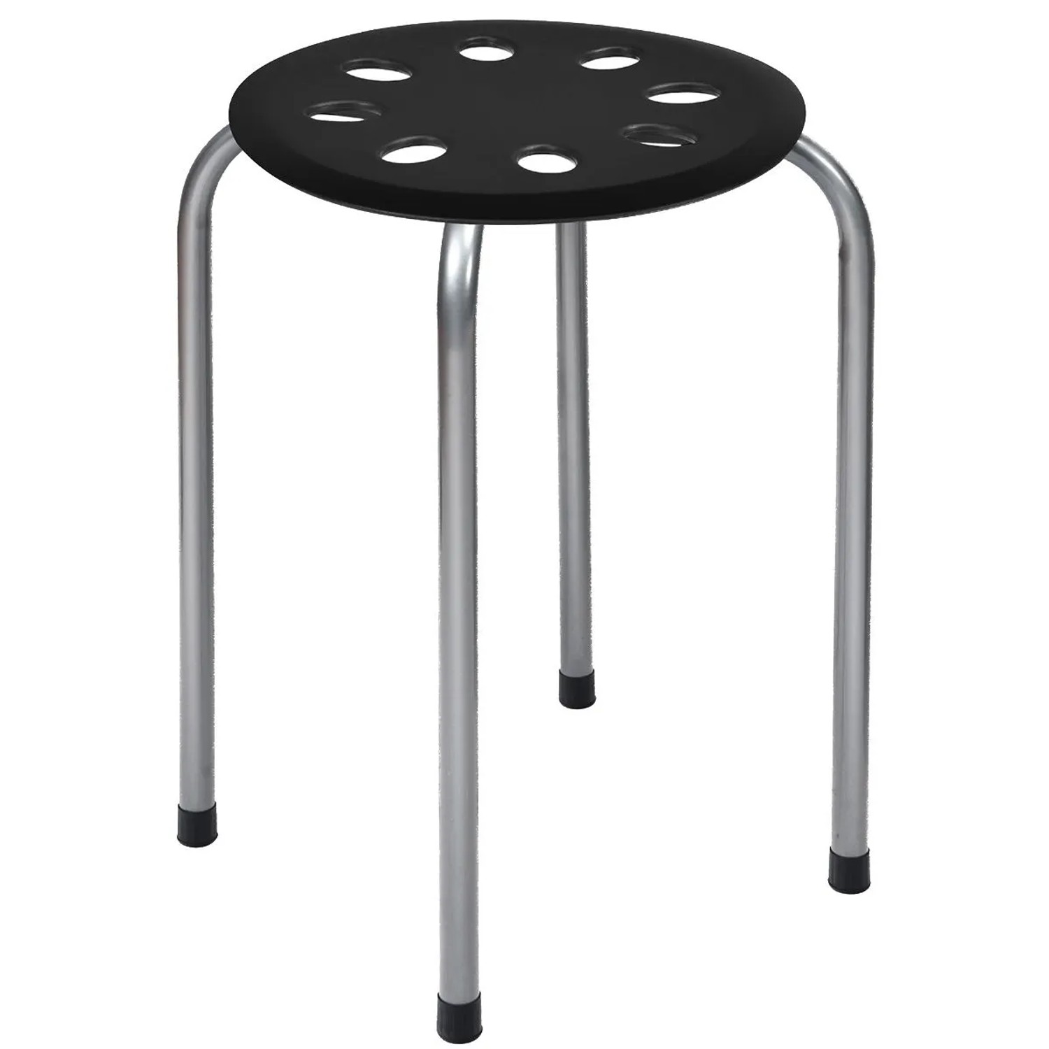 Costway Stapelhocker 6er Set Metall 44,5 cm Sitzhöhe Schwarz & Grau