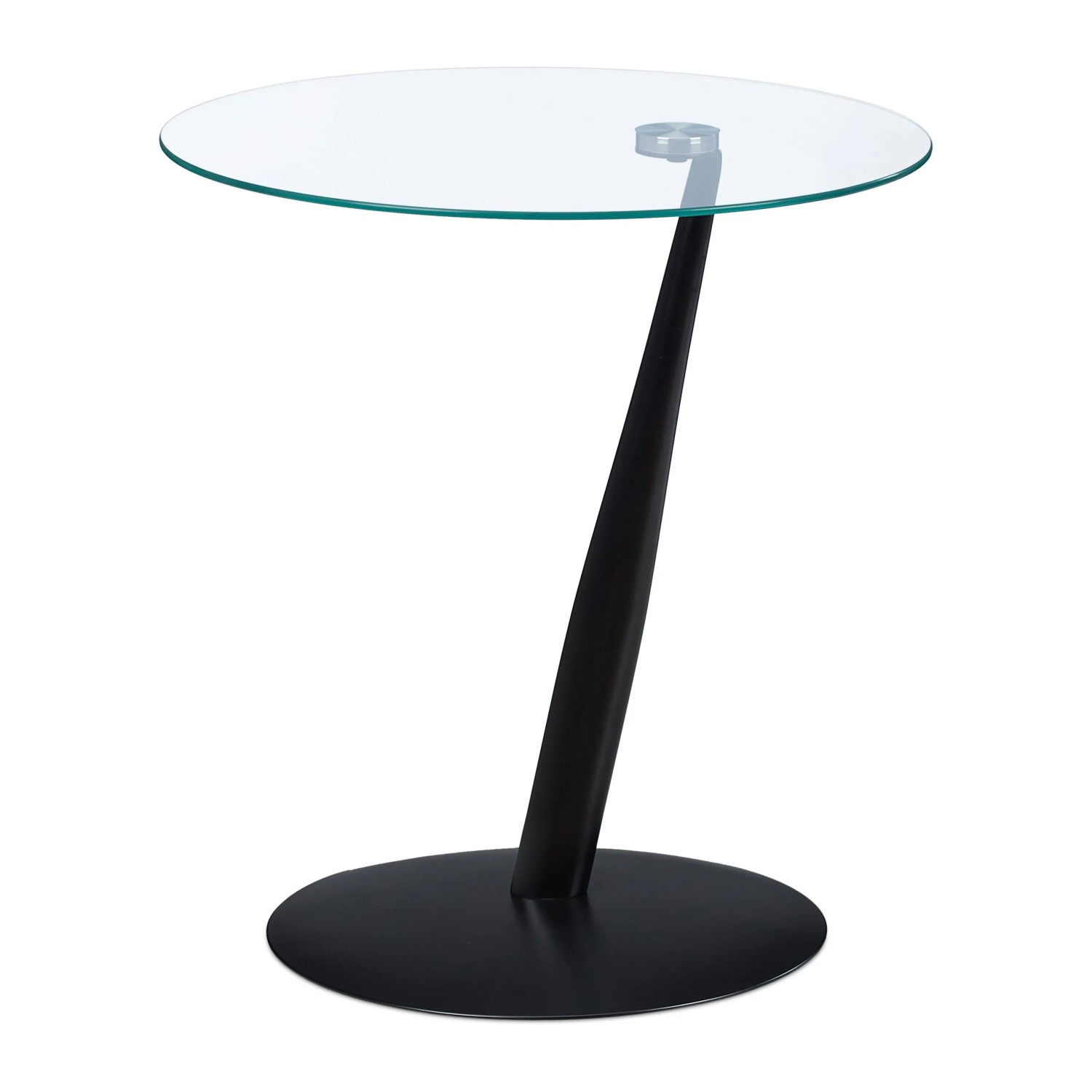Relaxdays Beistelltisch Glas Stahl Schwarz Schwer 49 cm x 45 cm 4,3 kg