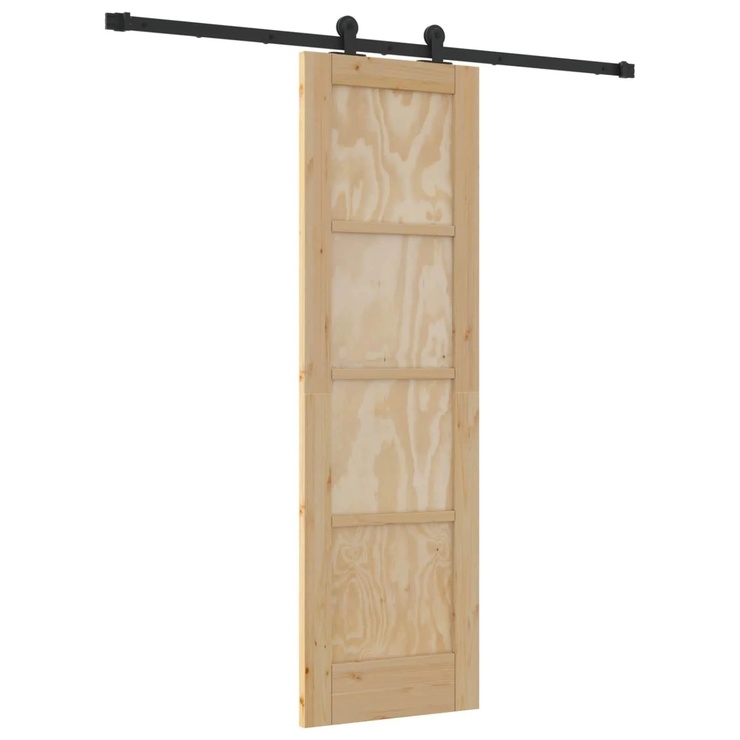 vidaXL Schiebetür Natur und Schwarz 61 x 198,5 cm 3445449