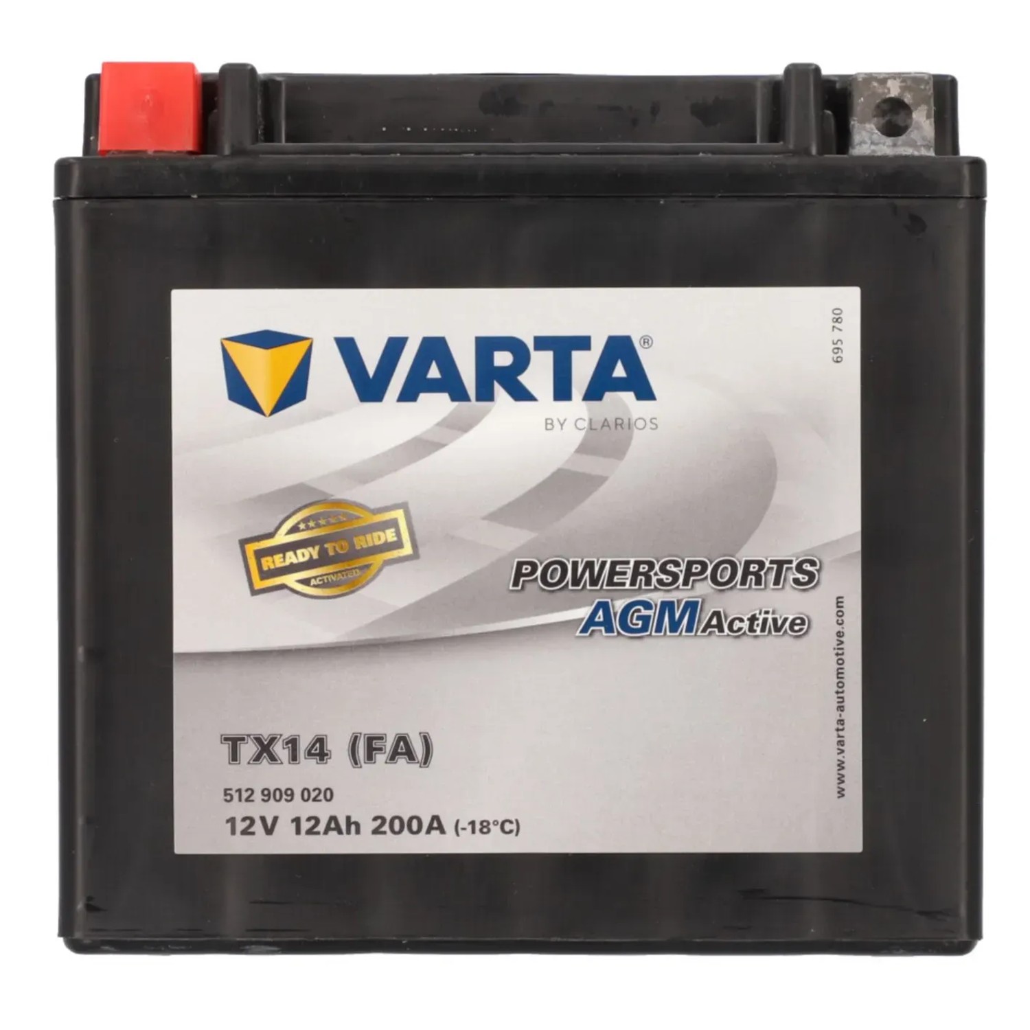 Varta Powersports Active AGM Batterie, 12 Ah, für Motorrad, Quad & Co.