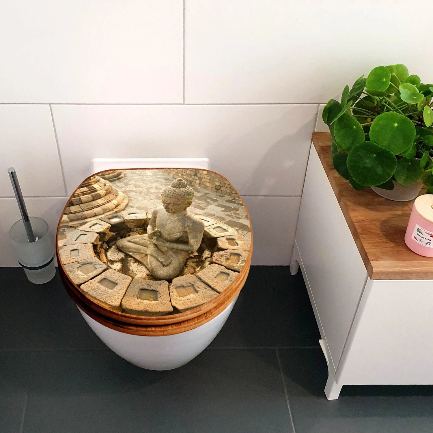 Banjado WC Sitz Holz Bambus Universal Motiv Buddha kaufen bei OBI