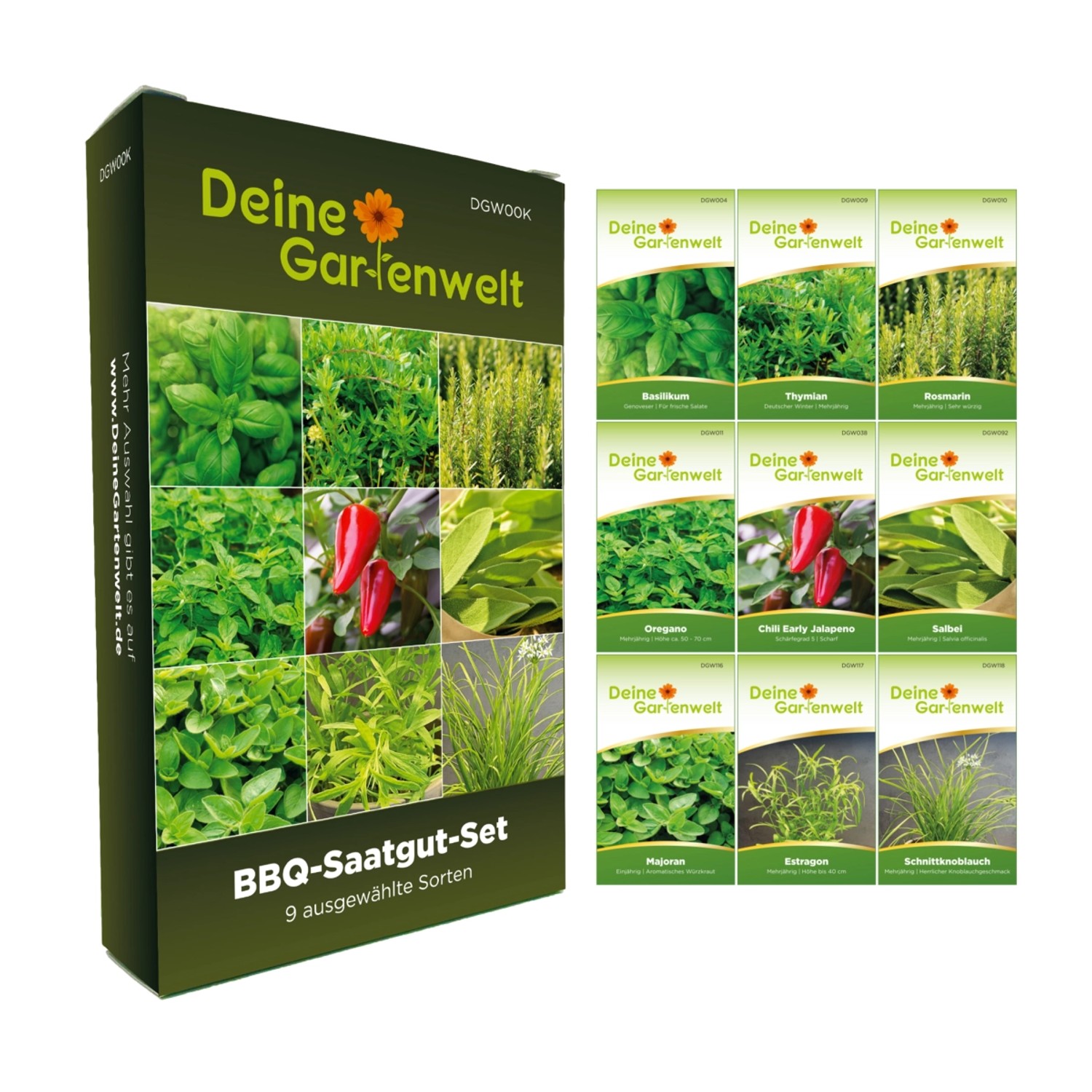 Deine Gartenwelt Grill Kräuter Samen-Set mit 9 Sorten günstig online kaufen
