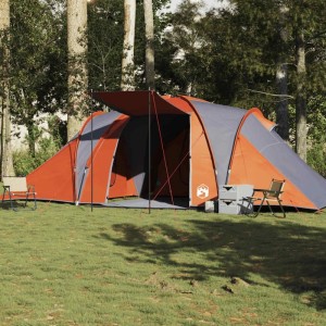 vidaXL Kuppel-Familienzelt 6 Personen Grau und Orange Wasserdicht 4009388