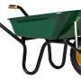 Grüne Haemmerlin Schubkarre Aktiv Premium mit 100 l Mulde und Luftrad.