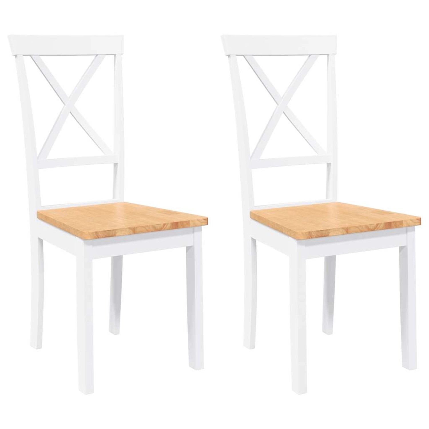 vidaXL Esszimmerstühle 2 Stk Weiß Massivholz Gummibaum 4102406 günstig online kaufen