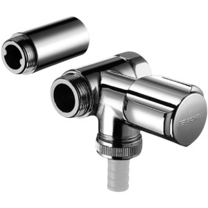 Schell NA-Ventil Comfort DN20, Waschgeräte-Ventil mit rechtem Anschluss und Distanzstück.