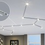 Paulmann URail Schienensystem mit Mitteleinspeisung in Chrom matt an der Decke.