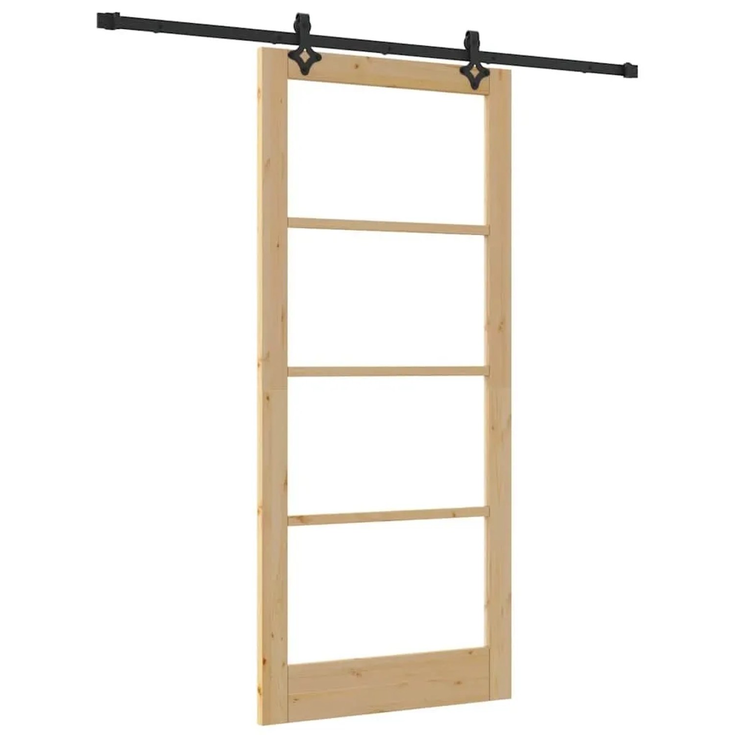 vidaXL Schiebetür ORKDAL Natur und Schwarz 93 x 211 cm 3332205