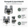 Wiltec Gerätehalter aus Stahl, grau, 50x50x42mm, für Wandmontage. Praktisches 5er-Set für Besen und Werkzeuge.