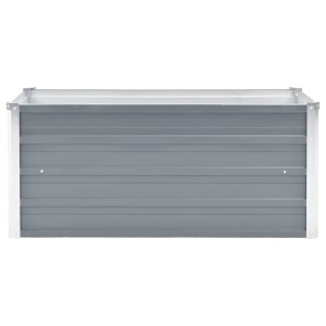 Graues vidaXL Garten-Hochbeet aus Stahl, 100x40x45 cm, ideal für Garten, Balkon oder Terrasse.