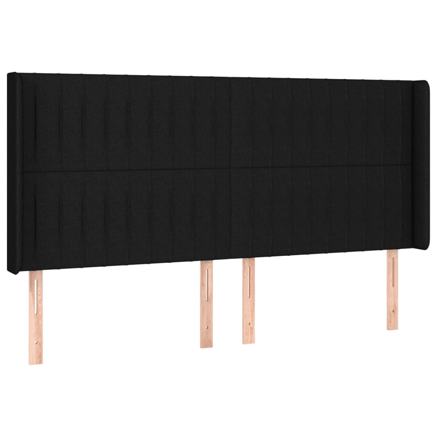 vidaXL LED Kopfteil Schwarz 163x16x118/128 cm Stoff 3124294