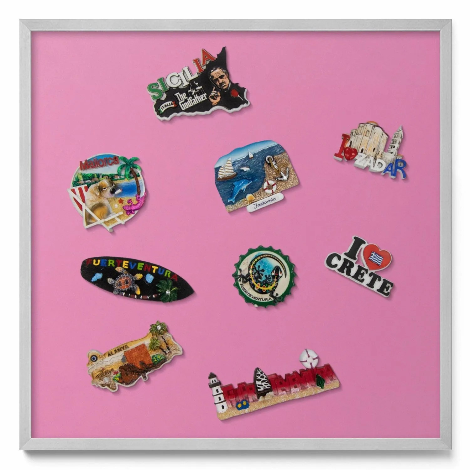 Tulup Magnettafel Dekoratives Magnetboard aus Metall Farbe Rosa 50x50 cm Ma günstig online kaufen