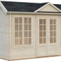 Palmako Gartenhaus Claudia Pent, 400x300 cm, naturbelassen, mit Fenster und Doppeltür.