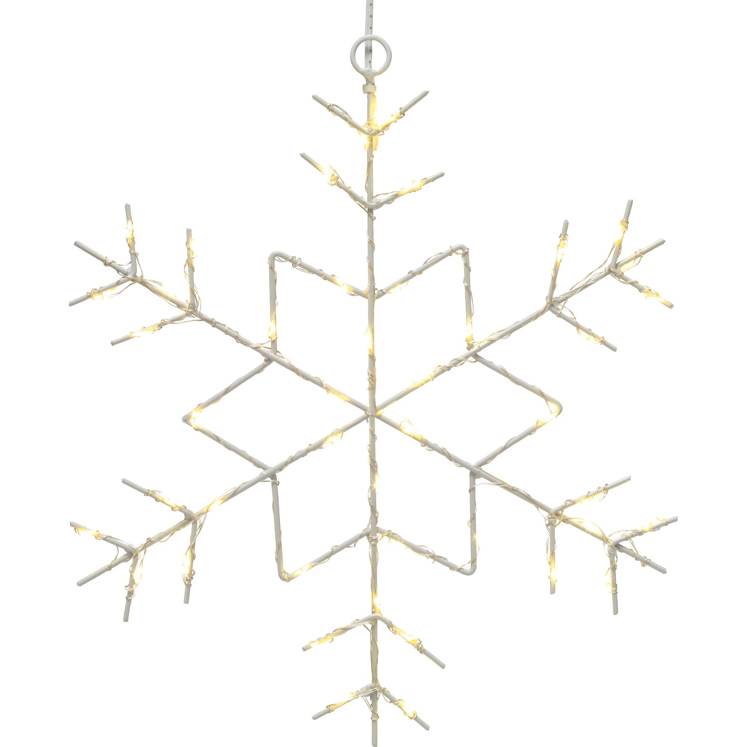 Metall-Schneeflocke 30 cm Weiß-Transparent