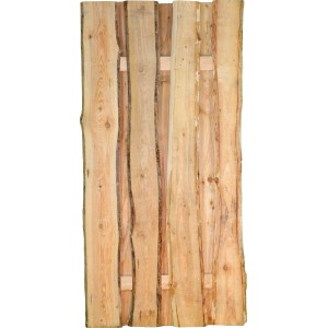 T & J Zaunelement Lärche Jütland, 90x180cm, aus roher Lärche für Sichtschutz im Garten.