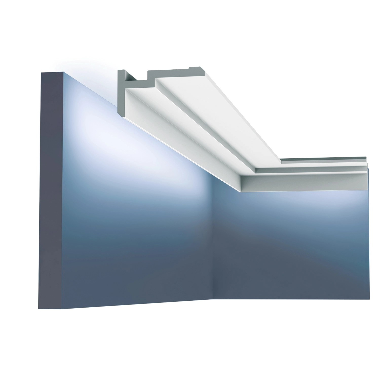 ORAC DECOR CX197 MODERN U-STEPS Eckleiste Wandleiste Indirekte Beleuchtung 2 m 200 cm x 5 cm x 9,3 cm Weiß