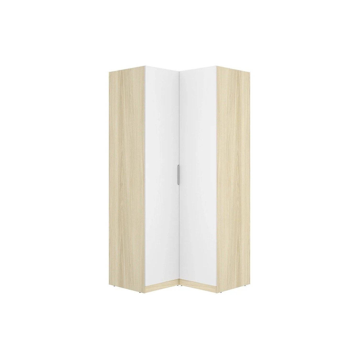 Vente-unique Kleiderschrank Kalony Naturfarben Hell  Weiß 96.9 cm