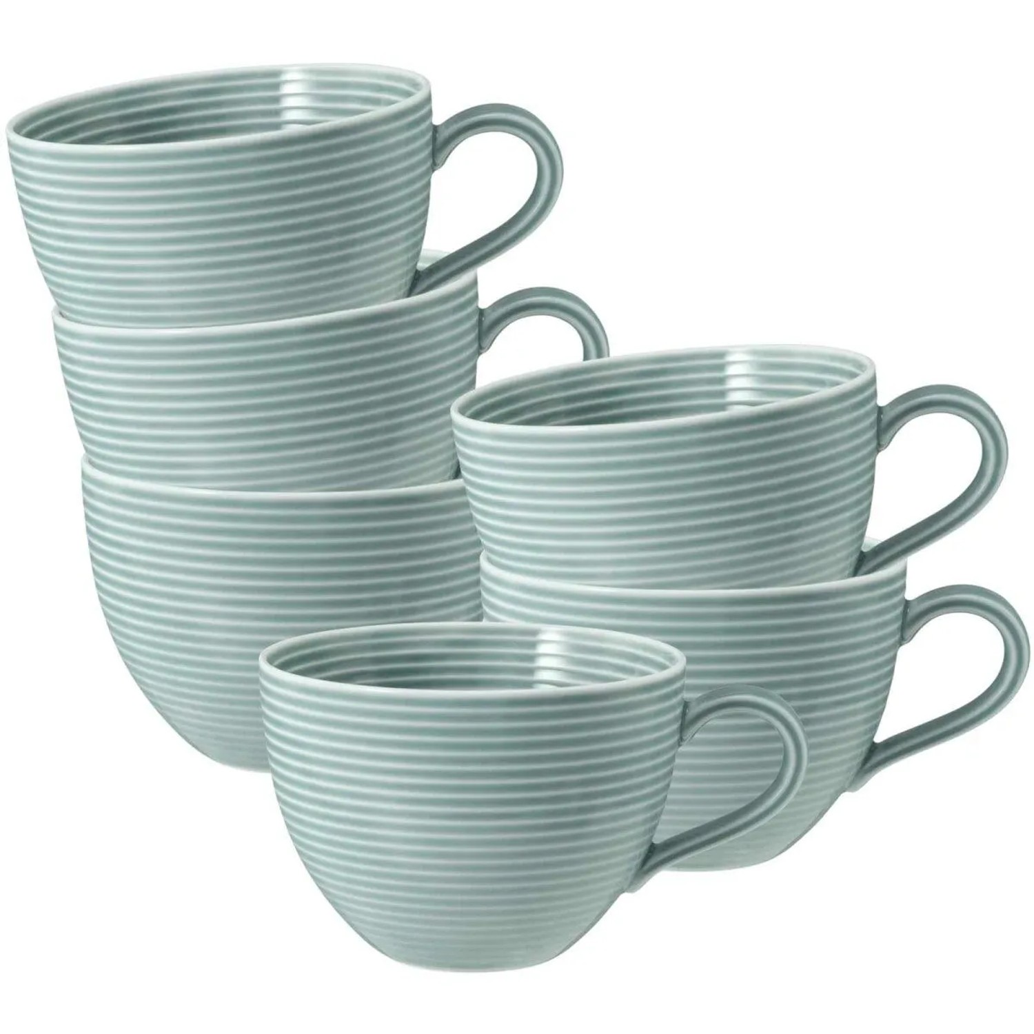 Seltmann Weiden Beat Color Glaze Milchkaffeetasse 0,35, 6er Set Arktisblau