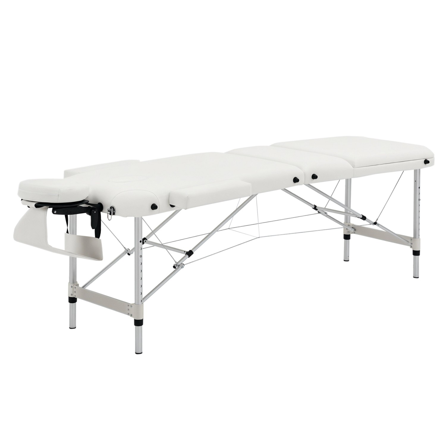 Thumbnail - HOMCOM Massageliegen PVC Aluminium Kunststoff Weiß 215B x 60T x 61-84H cm